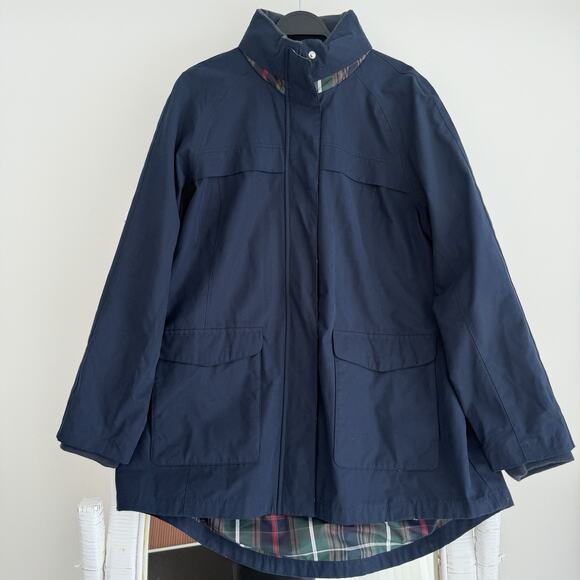 Pendleton Jacket Womens XXL Navy Overcoat Canvas Rain Coat Parka Lined Hooded - Picture 1 of 9